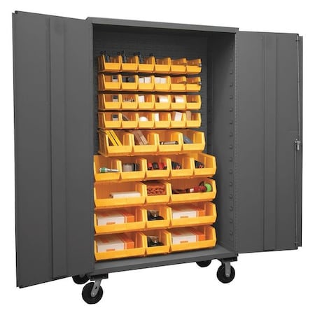 Durham Mfg Heavy Duty Bin Cabinet, 48 in W, 80 in H, 24" D, 42 Bins 2502M-BLP-42-95