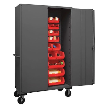 Durham Mfg Extra-Heavy Duty Bin Cabinet, 48 in W, 80 in H, 24" D, 42 Bins 3502M-BLP-42-1795