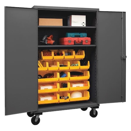 Durham Mfg Super Duty Bin Cabinet, 48 in W, 80 in H, 24" D, 18 Bins HDCM48-18-2S95