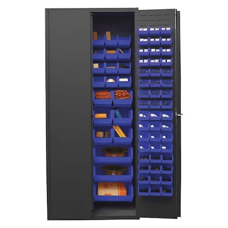 Durham Mfg Heavy Duty Bin Cabinet, 36 in W, 84 in H, 24" D, 138 Bins 2500-138B-5295