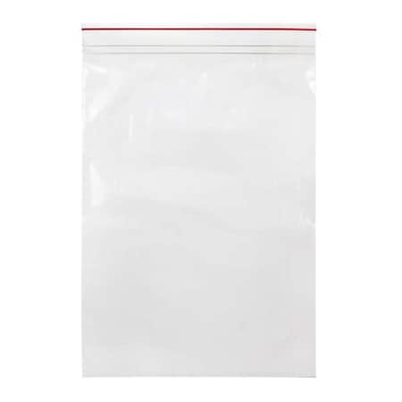 Minigrip Reclosable Bag, Zip Seal, 18 in L, 13 in W, 2 mil Thick, Low Density Polyethylene (LDPE), Clear MGRL2P1318