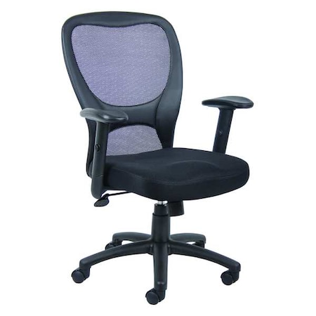 Zoro Select Desk Chair Desk Chair, Adjustable Arms, 18" to 21-1/2" Height, Mesh, Black 36FJ99