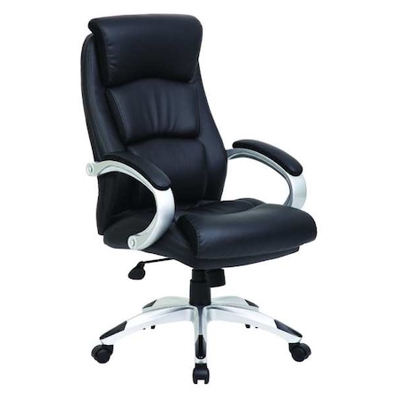 Zoro Select Executive Chair, Leather Black, Height 43-1/4" to 46-1/4" 36FK01