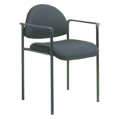 Zoro Select Guest Chair, Black Seat, Black Back, 24" W 22-1/2" L 30-1/4" H, Fixed, Fabric Seat 36FK03