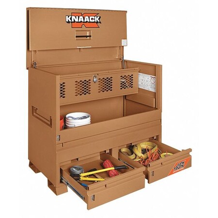 KNAACK Model 89-D STORAGEMASTER Piano-Style Jobsite Box, Tan, 60" W x 30" D x 49" H 89-D