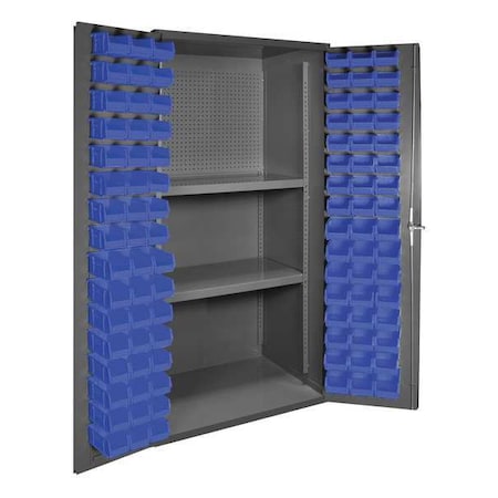 Durham Mfg Pegboard Bin Cabinet, 36 in W, 72 in H, 96 Bins 3501-DLP-PB-96-2S-5295