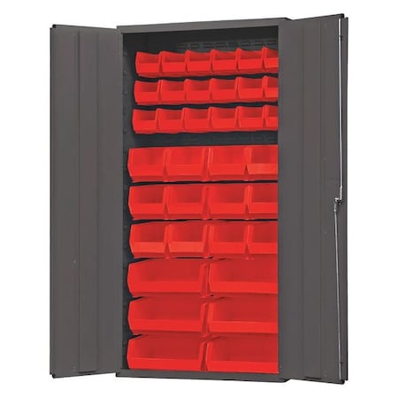 Durham Mfg Extra-Heavy Duty Bin Cabinet, 36 in W, 72 in H, 18" D, 36 Bins 3602-BLP-36-1795