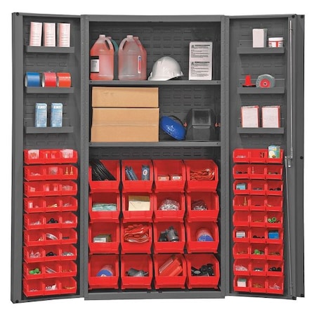 Durham Mfg Extra-Heavy Duty Bin Cabinet, 36 in W, 72 in H, 24" D, 64 Bins DC36-642S6DS-1795