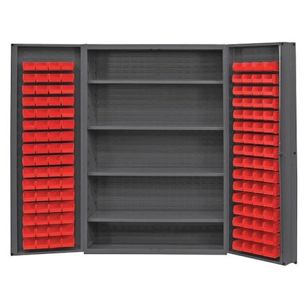 Durham Mfg Extra-Heavy Duty Bin Cabinet, 48 in W, 72 in H, 24" D, 128 Bins DC48-128-4S-1795
