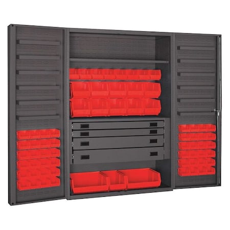 Durham Mfg Extra-Heavy Duty Bin Cabinet, 36 in W, 72 in H, 24" D, 69 Bins DCBDLP694RDR-1795