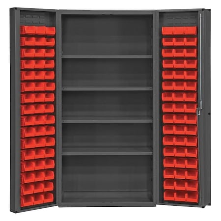 Durham Mfg Extra-Heavy Duty Bin Cabinet, 36 in W, 72 in H, 24" D, 96 Bins DC-DLP-96-4S-1795