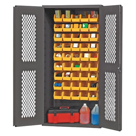 Durham Mfg Extra-Heavy Duty Bin Cabinet, 36 in W, 72 in H, 18" D, 45 Bins EMDC361845B95