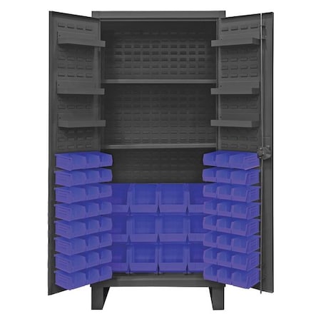 Durham Mfg Super Duty Bin Cabinet, 36 in W, 78 in H, 24" D, 60 Bins HDC36-60-2S6D5295