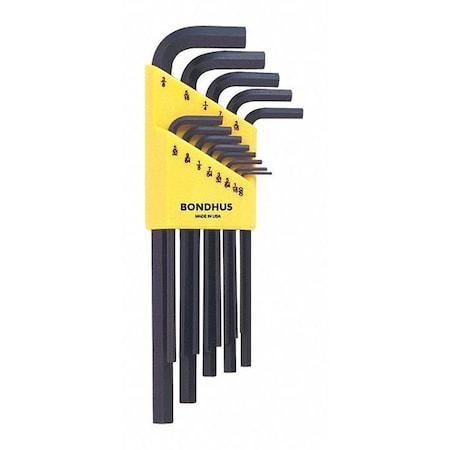 BONDHUS 13 Piece SAE L-Shape Hex Key Set, 12137 12137