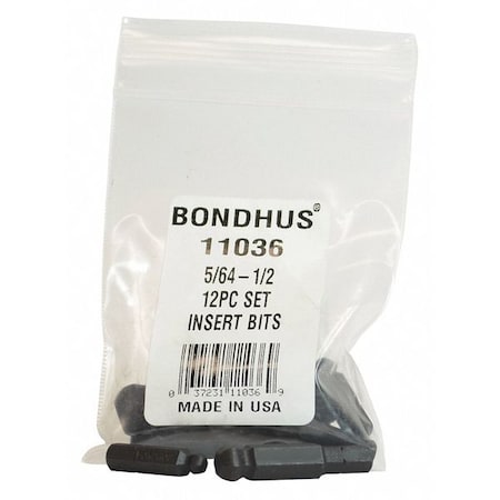 Bondhus 12 Piece SAE Hex Key Set, 11036 11036