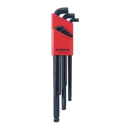 BONDHUS 9 Piece Metric L-Shape Hex Key Set, 16599 16599