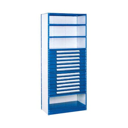 Equipto Metal Shelving Unit, 18"D x 36"W x 84"H, 4 Shelves, Steel S4203DN-RB