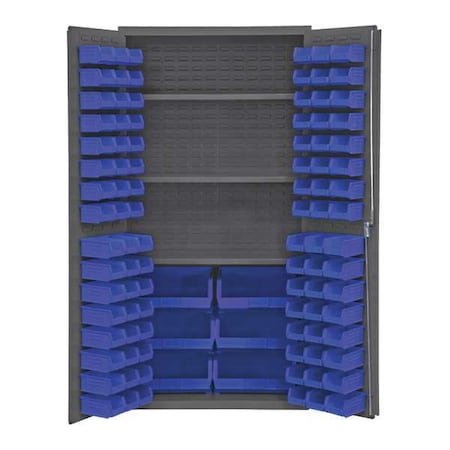 DURHAM MFG Extra-Heavy Duty Bin Cabinet, 36 in W, 72 in H, 24" D, 102 Bins 3501-BDLP-102-3S-5295