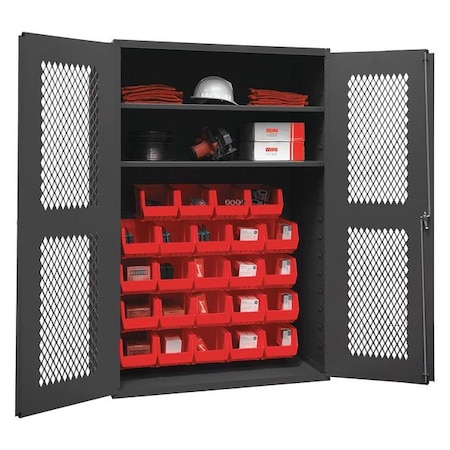 Durham Mfg Bin Cabinet, 48" W, 72" H, 18" D EMDC-481872-24B-2S-1795