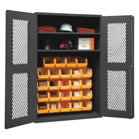 Durham Mfg Bin Cabinet, 48" W, 72" H, 24" D EMDC-482472-24B-2S-95