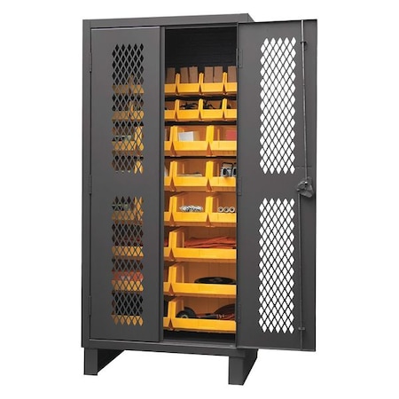 Durham Mfg Super Duty Bin Cabinet, 36 in W, 78 in H, 24" D, 30 Bins HDCV36-30B-95