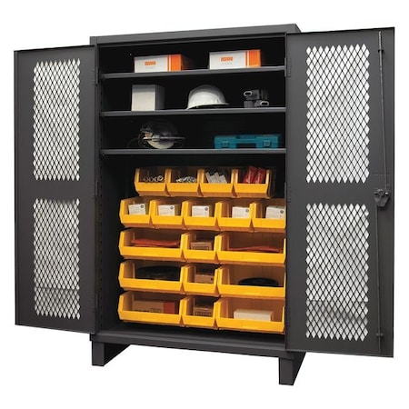 Durham Mfg Super Duty Bin Cabinet, 48 in W, 78 in H, 24" D, 18 Bins HDCV48-18B-3S95