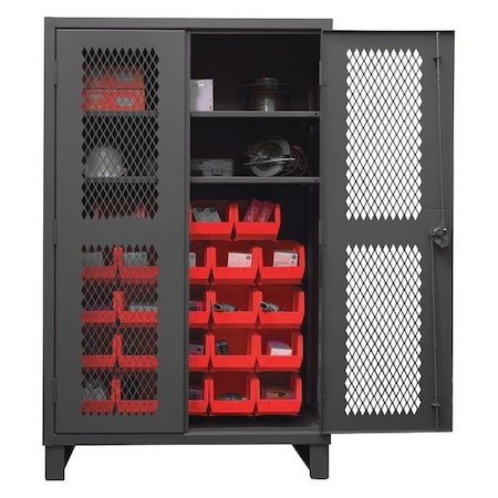 Durham Mfg Super Duty Bin Cabinet, 48 in W, 78 in H, 24" D, 24 Bins HDCV48-24B-2S1795