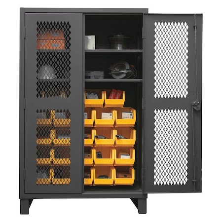 Durham Mfg Super Duty Bin Cabinet, 48 in W, 78 in H, 24" D, 24 Bins HDCV48-24B-2S95