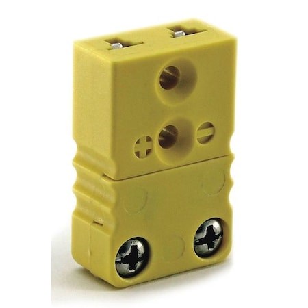 DAYTON Thermocouple Jack, K, Yellow, 2 Pins 36GK91