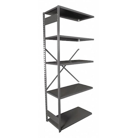 Equipto Metal Shelving, 18"D x 42"W x 84"H, 5 Shelves, Steel 663Y5A-GY