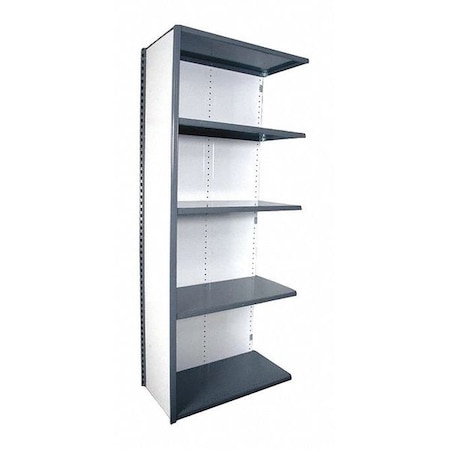 Equipto Metal Shelving, 12"D x 36"W x 84"H, 5 Shelves, Steel 671-5A-GY