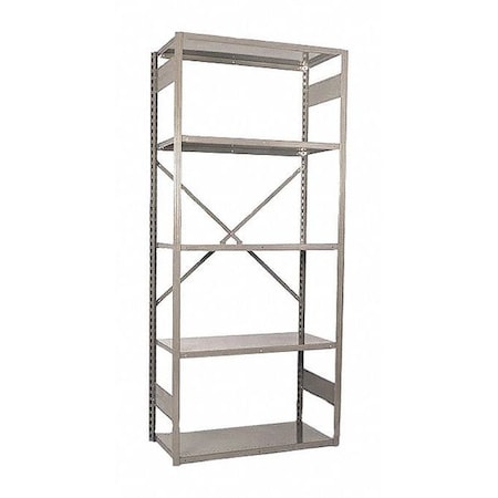 Equipto Metal Shelving Unit, 18"D x 36"W x 84"H, 5 Shelves, Steel 663-5S-PY