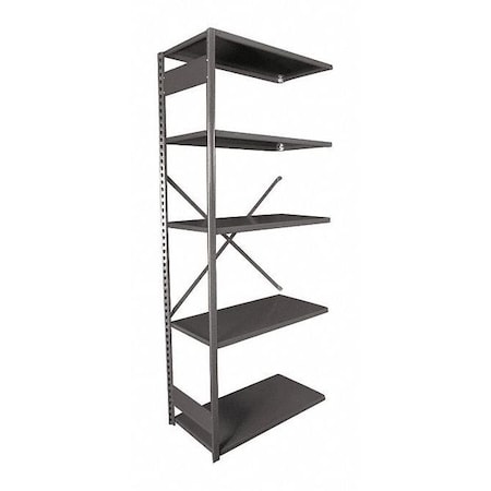 Equipto Metal Shelving, 12"D x 36"W x 84"H, 5 Shelves, Steel 661-5A-GY