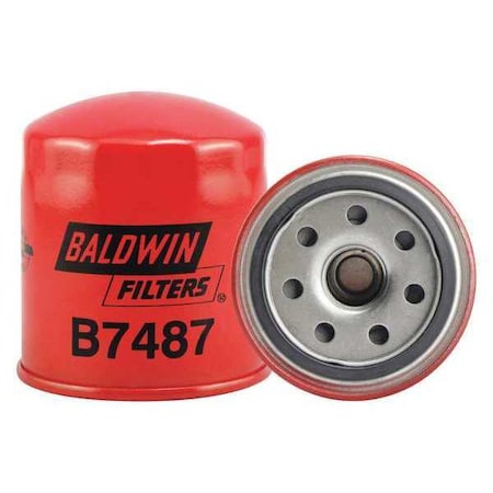 Baldwin Filters Oil Fltr, Spin-On, 3-7/16"x3-1/32"x3-7/16" B7487