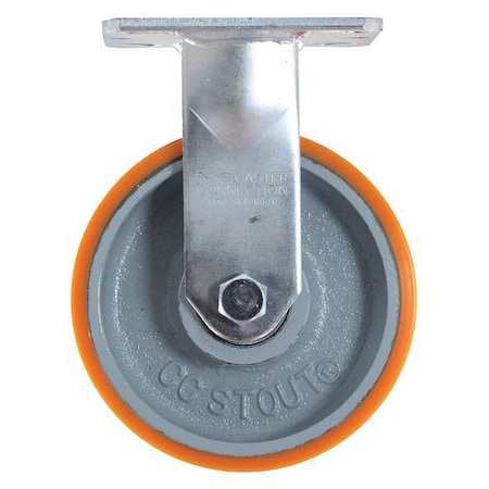 Zoro Select Rigid Plate Caster, Polyurethane, 2300 lb. CDP-G-24