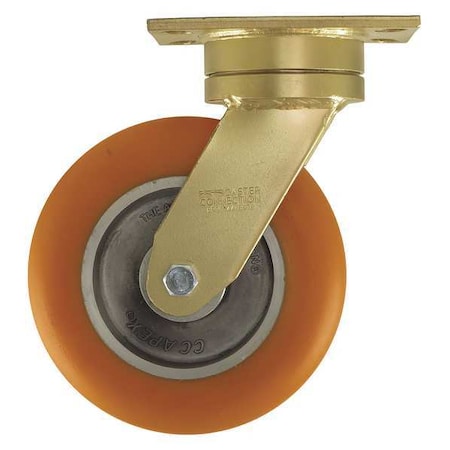 Zoro Select Swivel Plate Caster, Polyurethan, 1200 lb. CDP-G-31