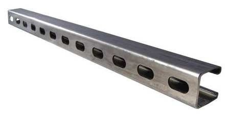 CALBRITE Strut Channel, 7/8" W, 10 ft. L, Silver, Slot Type: Slotted S45810ST78