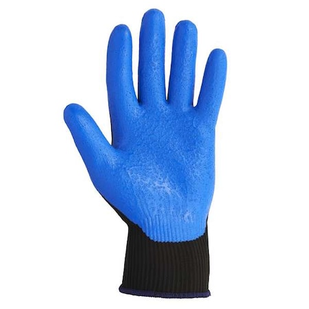 Kleenguard Coated Gloves, Foam Nitrile, Crinkled, Palm, 3 Abrasion Level, Blue/Black, M (8) 1 PR 40226