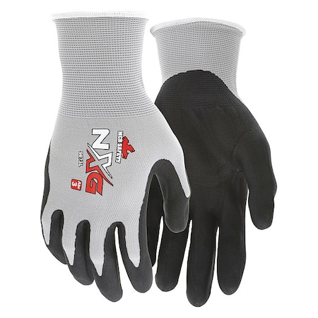 MCR SAFETY Foam Nitrile Coated Gloves, Palm Coverage, Black/Gray, M, PR 9673M