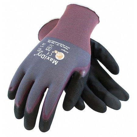 PIP Foam Nitrile Coated Gloves, Palm Coverage, Purple/Black, L, 12PK 56-424/L