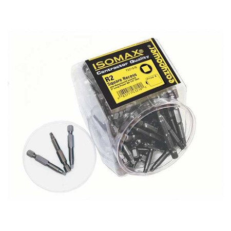 Zoro Select Insert Bit, 1/4", Square Recess, No 2, PK250 00210