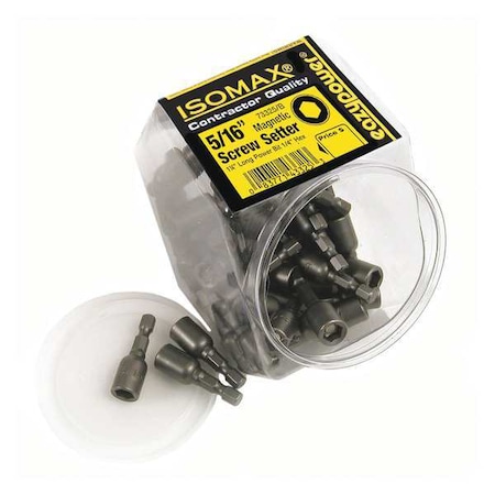 Zoro Select Nutsetter, 5/16" Hex, 1-1/2" L, Steel, PK50 00325