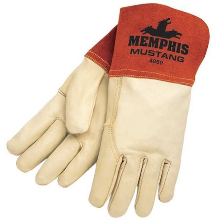 MCR SAFETY MIG/TIG Welding Gloves, Cowhide Palm, L, PR 4950L