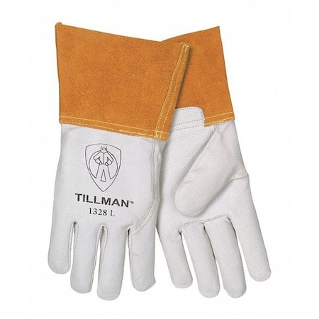Tillman 1328 Welding Gloves, Straight Cuff, Straight Thumb, Premium Goatskin, L, 1 PR 1328-L