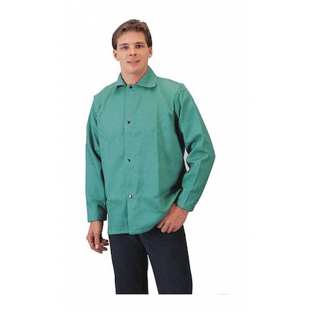 Tillman Jacket, Cotton, 9 oz, 30 in Length, snaps Closure, Green, 2XL 62302X