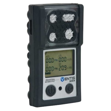 Industrial Scientific Ventis MX4 Multi-Gas Detector, IP66/IP67, Audible, Vibrating, Visual, LCD, 12 hr Battery Life VTS-K1230-CPO