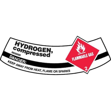 Accuform Cylinder Label, Vinyl, 5-1/4x2 In, Hydrogen MCSLHYR