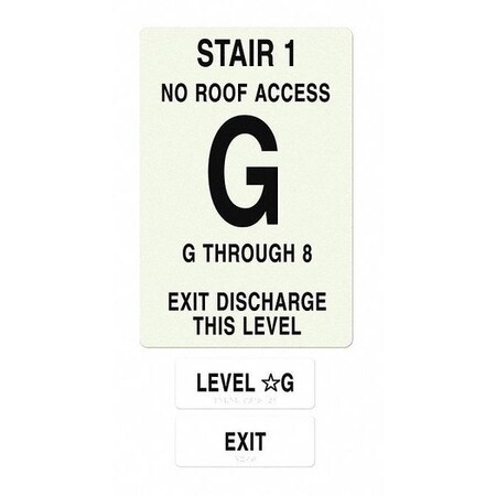 Intersign NFPA Sign, Floors Served G to 8 NFPA-PVC1812-X(1GN8) | Zoro