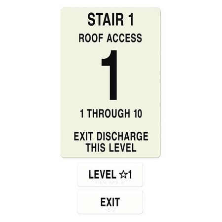 Intersign NFPASgn, StairId1, FloorsServed 1 to 10 NFPA-PVC1812-X(11A10)