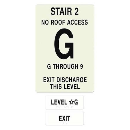 Intersign NFPASgn, StairId2, FlrLvlG, FlrsSrvd1 to 9 NFPA-PVC1812-X(2GN9)